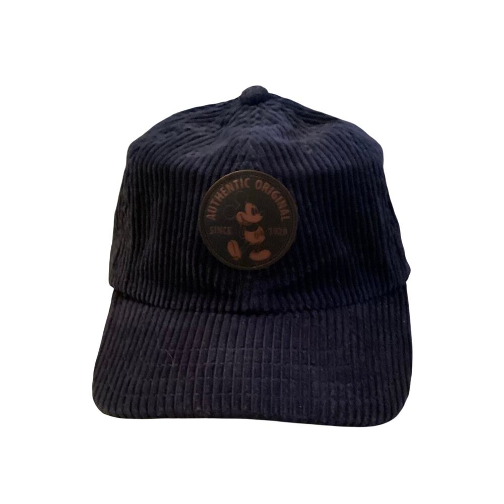 Disney Parks Mickey Mouse Navy Blue Authentic Original Corduroy Baseball Cap